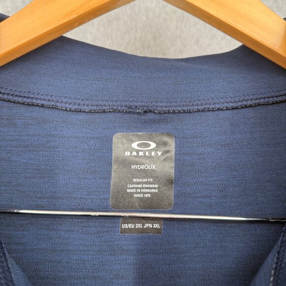 Oakley Mens Hyrolix 1/4 Zip Long Sleeve Shirt Size 2XL Blue Regular Fit Casual - Picture 6 of 12